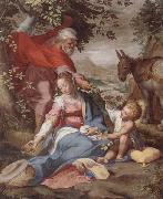 unknow artist The rest on the flight into egypt France oil painting artist